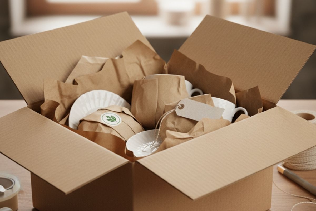 Keramik in Packpapier